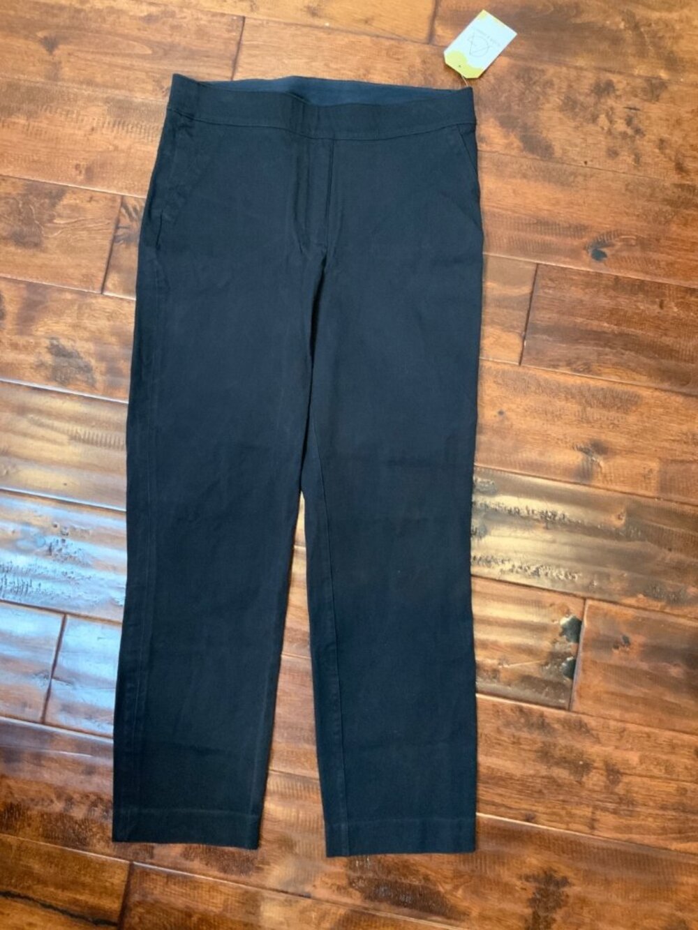 Spanx Black Chino Ankle Crop Elastic Waist Pants, Size S